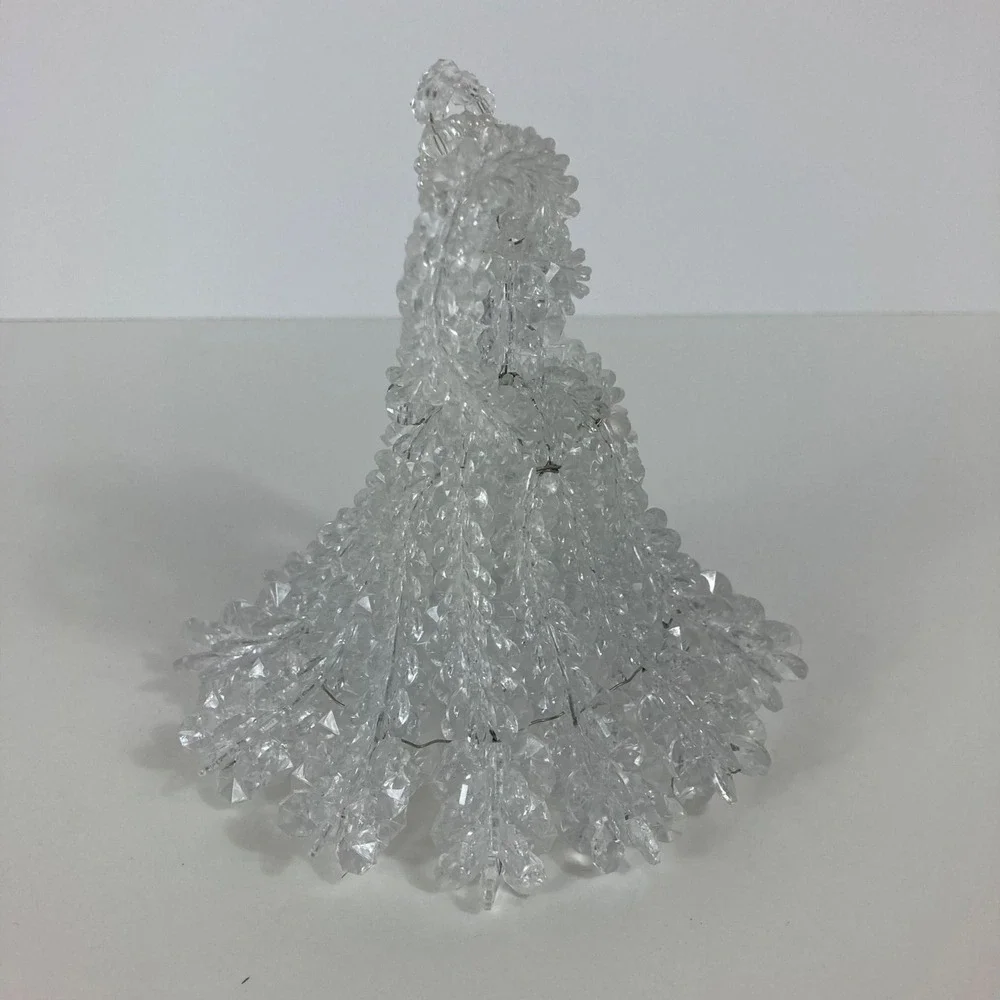 Vintage Bead & Wire Angel Christmas Tree Topper Decoration Clear‎ 5x7